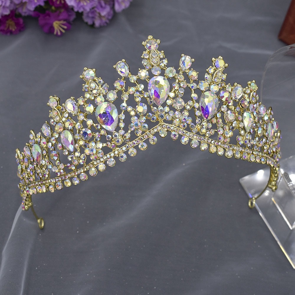 Elegant Gold Crystal Tiara